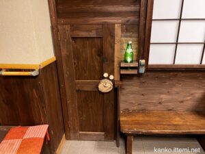 戸隠神告げ温泉湯行館 入口横の隠し扉　接写